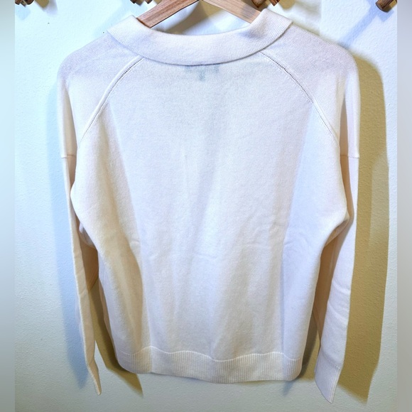 NWT Quince Mongolian Cashmere Polo Sweater in Ivory L - Picture 3 of 5